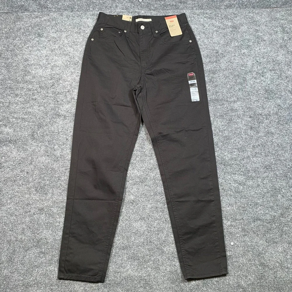 Levis 80s Mom Jeans Black High Rise Tapered Leg Pants 30x30 A35060321 NEW